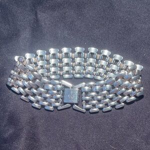 PD Crown Premier Design Silver Basketweave Bracelet